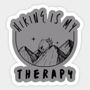 Hiking is my therapy Sticker